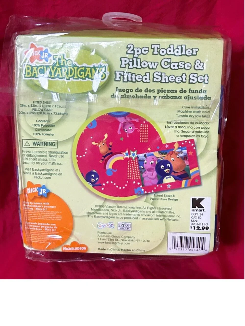 vintage~2pc Toddler bed Pillowcase+fitted Sheet Set~BACKYARDIGANS Nick Jr